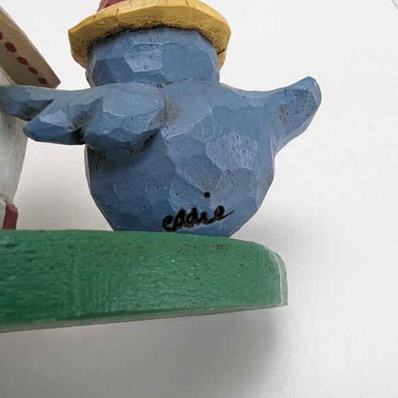 Vintage Eddie Walker Candle Holder Blue Bird Couple Birdhouse Holds 3 Candles - Picture 8 of 13